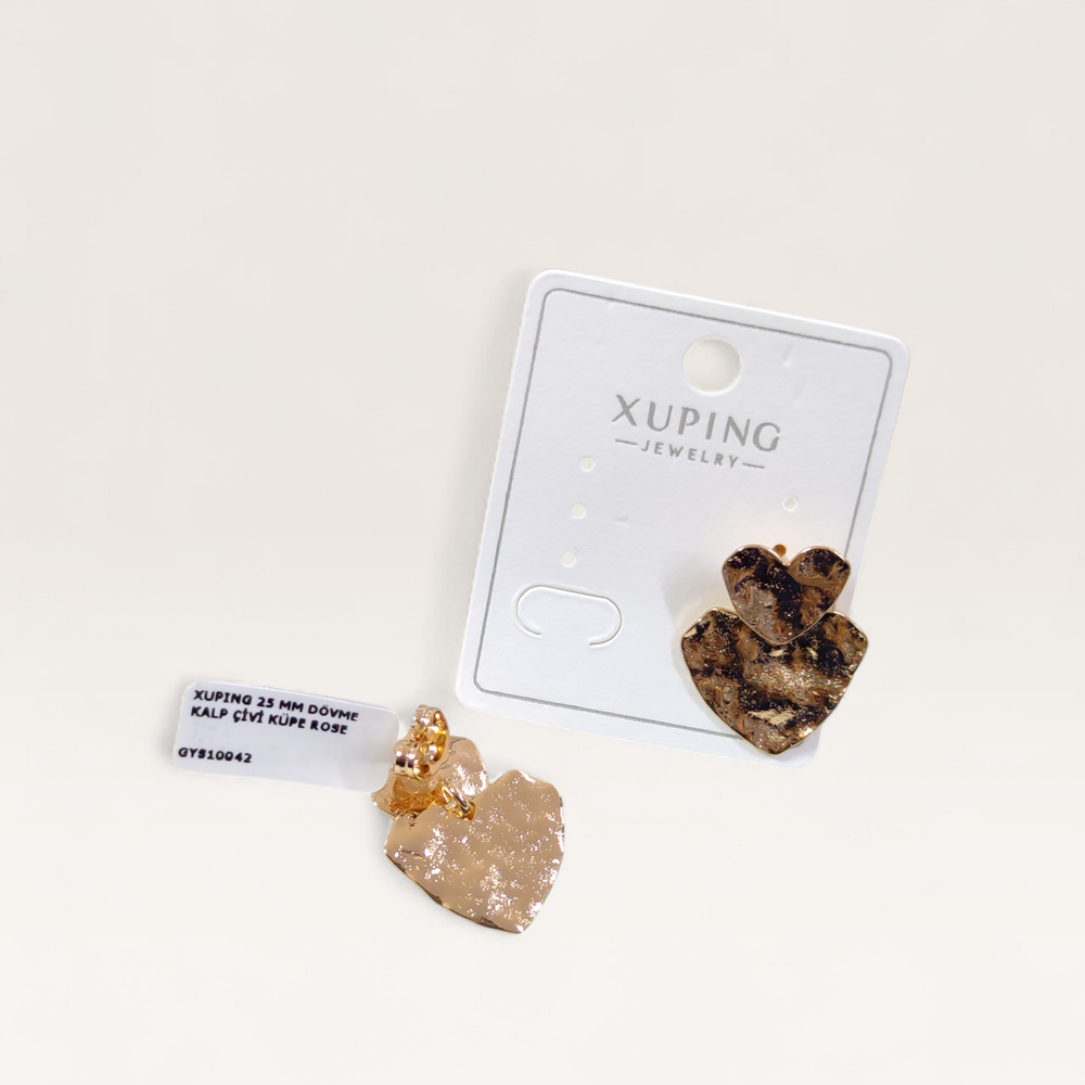 XUPING 25 MM DÖVME KALP ÇİVİ KÜPE ROSE