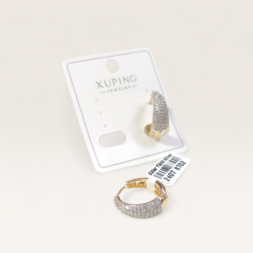 XUPING 13 MM BEYAZ TAŞLI KÜPE ROSE