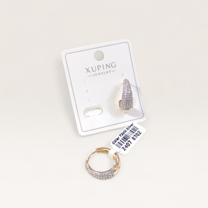 XUPING 13 MM BEYAZ TAŞLI KÜPE ROSE