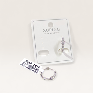 XUPING 10 MM MEKİK TAŞLI HALKA KÜPE BEYAZ