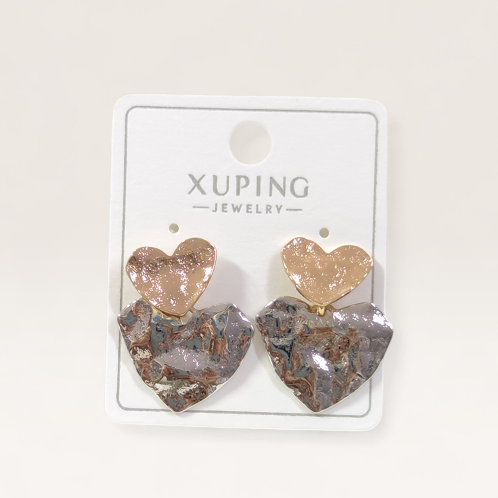 XUPING 23 MM DÖVME KALP ÇİVİ KÜPE ROSE BEYAZ