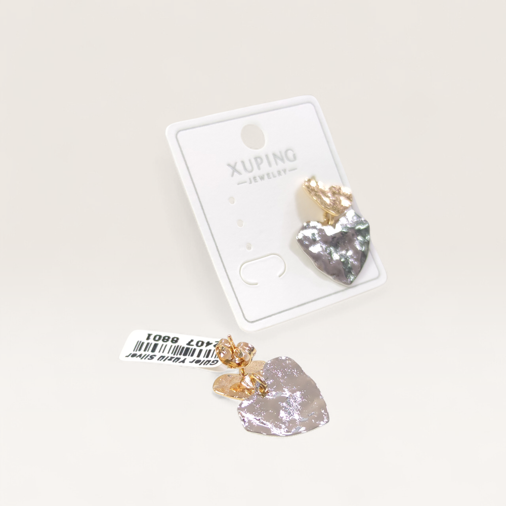 XUPING 23 MM DÖVME KALP ÇİVİ KÜPE ROSE BEYAZ