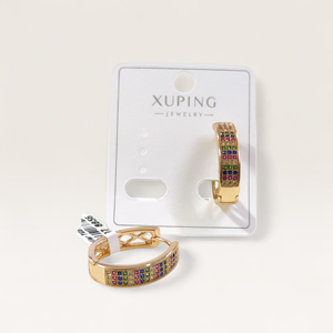 XUPING 15 MM RENKLİ OVAL HALKA KÜPE ROSE