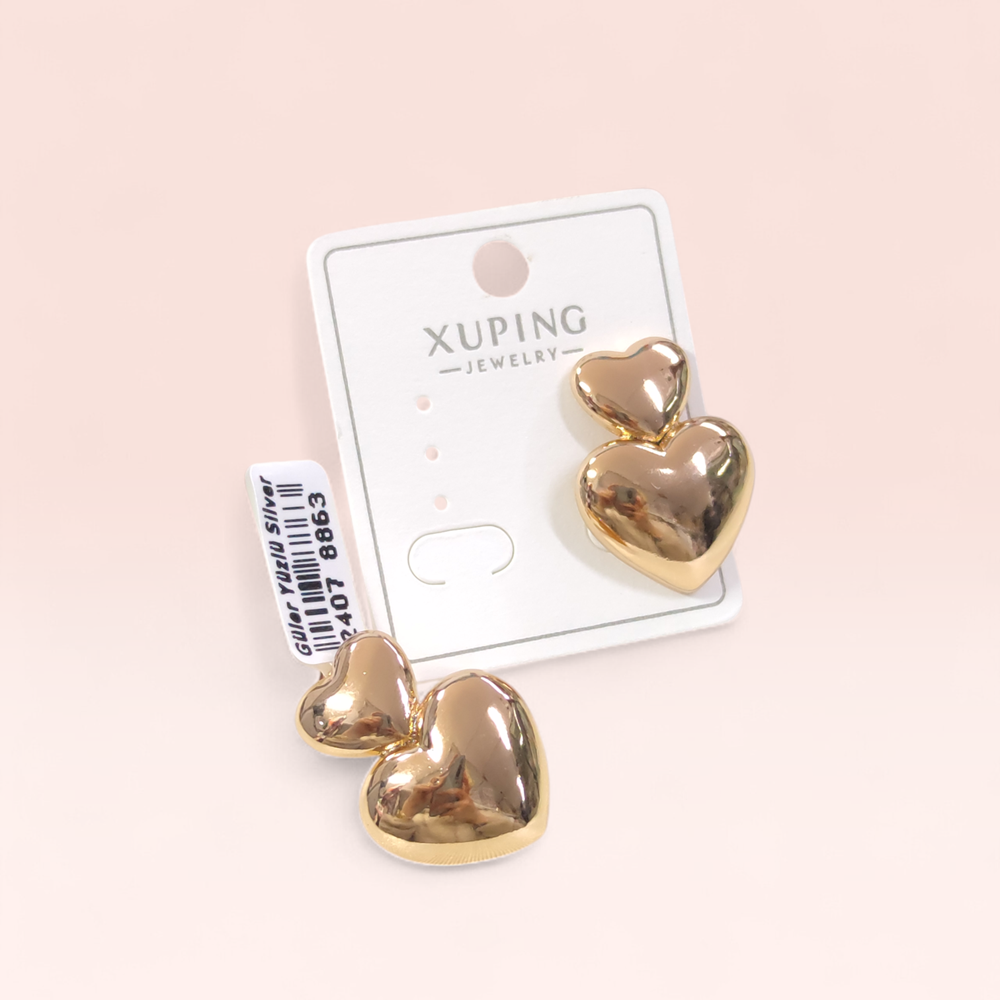 XUPING 25 MM SALLANTILI KALP ÇİVİ KÜPE ROSE