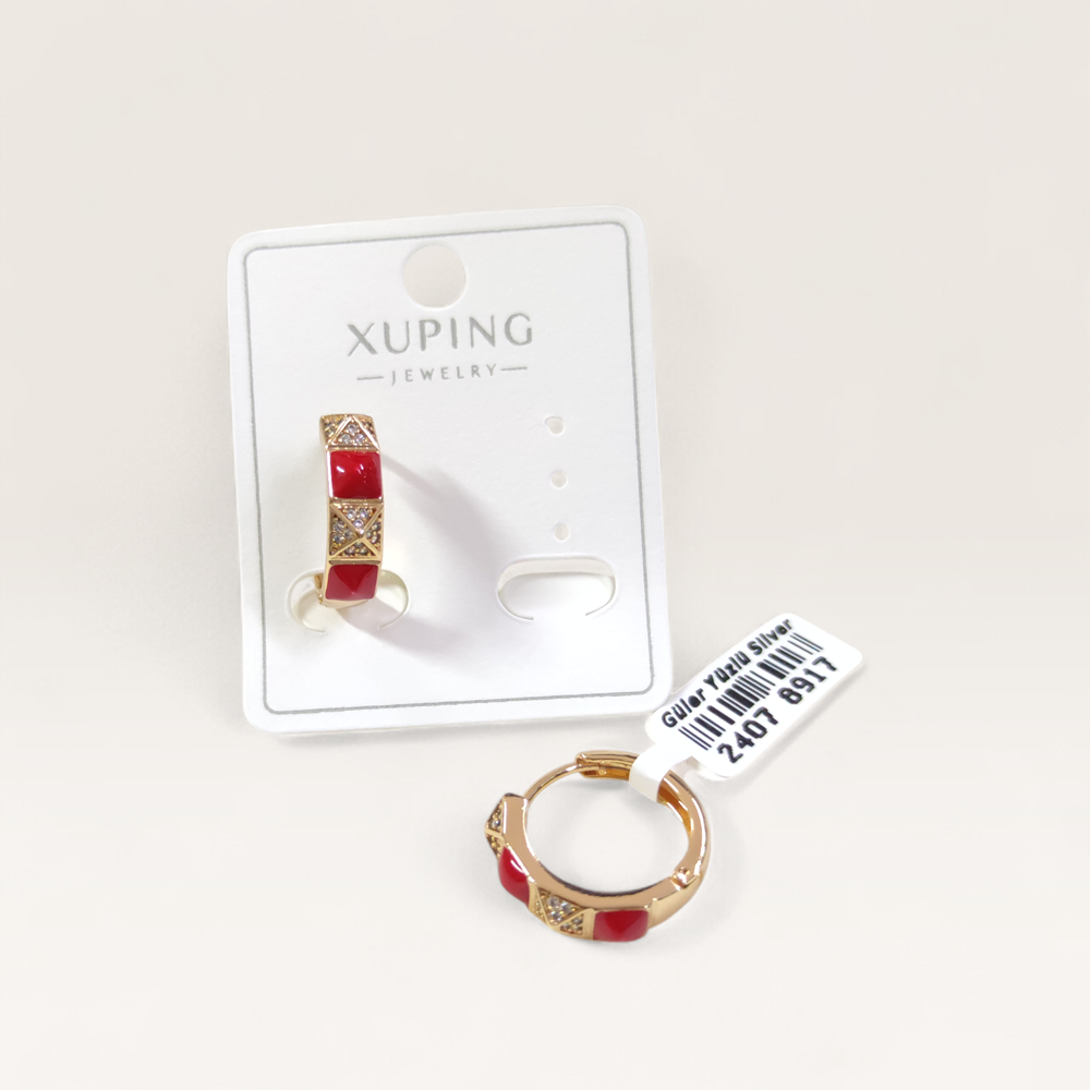 XUPING 15 MM KIRMIZI MİNELİ HALKA KÜPE ROSE