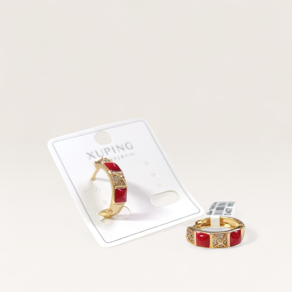 XUPING 15 MM KIRMIZI MİNELİ HALKA KÜPE ROSE