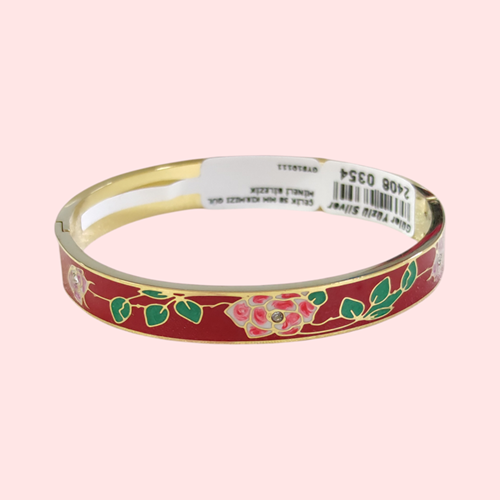 ÇELİK 58 MM KIRMIZI GÜL MİNELİ BİLEZİK