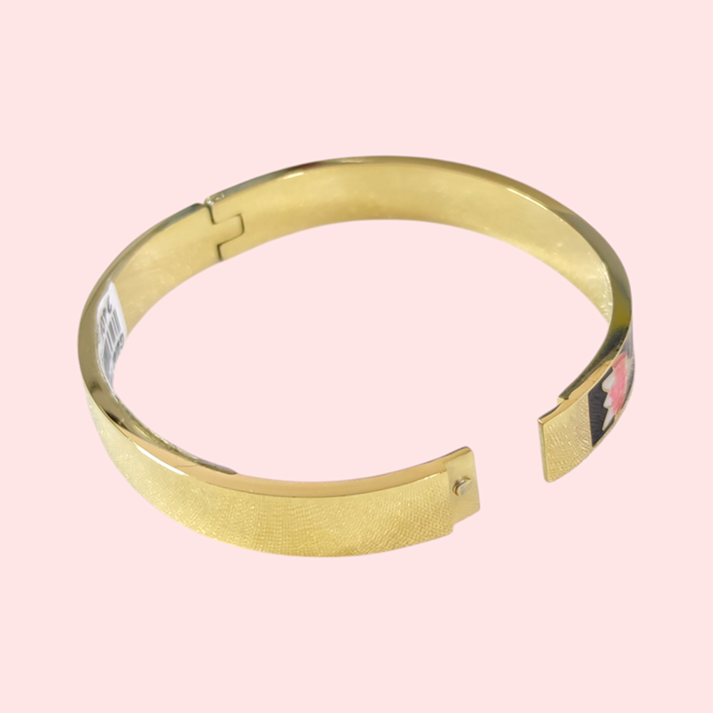 ÇELİK 58 MM SİYAH LALE MİNELİ BİLEZİK