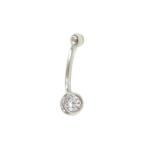 İTHAL 6 MM SIVAMA TEKTAŞ GÜMÜŞ GÖBEK PIERCING