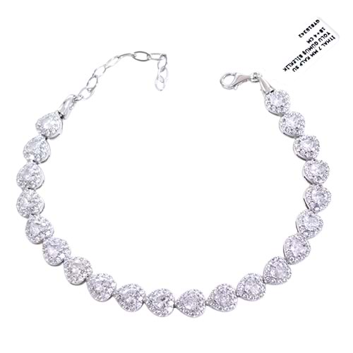 İTHAL 7 MM KALP SU YOLU GÜMÜŞ BİLEKLİK 18+4 CM