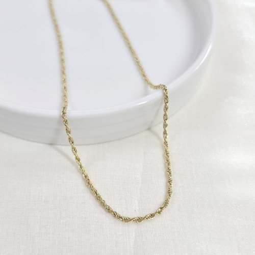 XUPING 2 MM BURGU SALAŞ ZİNCİR KOLYE 45 CM GOLD