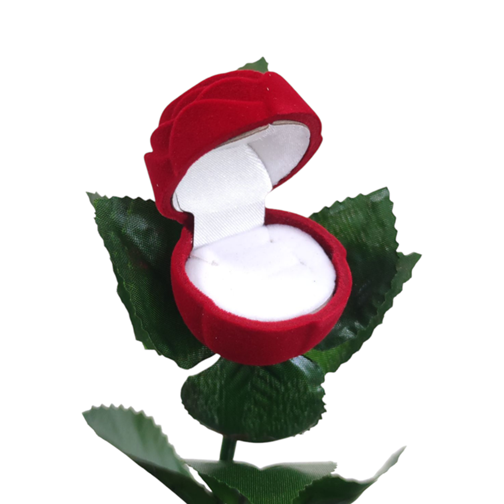 KADİFE SAPLI GÜL YÜZÜK KUTUSU