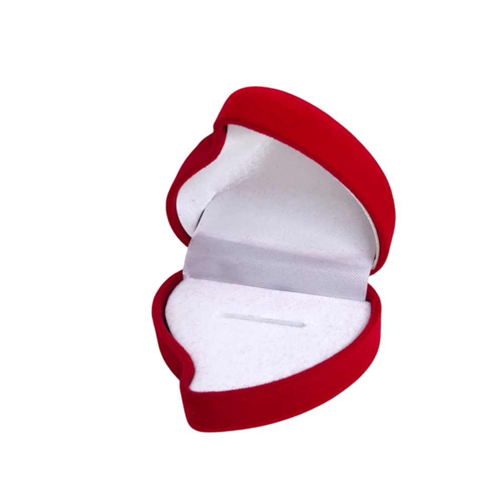 KADİFE GÜLLÜ KALP YÜZÜK KUTUSU